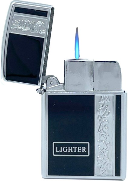 Tek Torch Puro Çakmağı Gravür Işleme - Krom/siyah