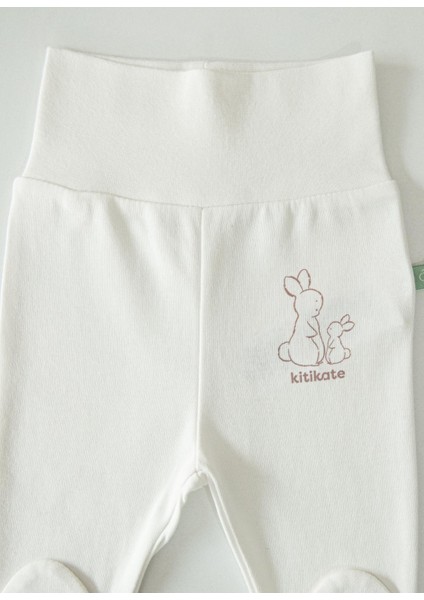 Organik New Basic Patikli Pantolon Ekru
