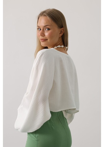 Yarasa Kollu Crop Bluz modelleri