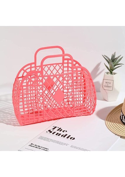 Retro Sepet Çanta-Koyu Pembe modelleri