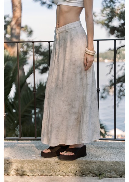 Garias Cepli Uzun Batik Desenli Bej Etek modelleri