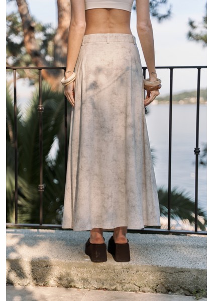 Garias Cepli Uzun Batik Desenli Bej Etek fırsatları