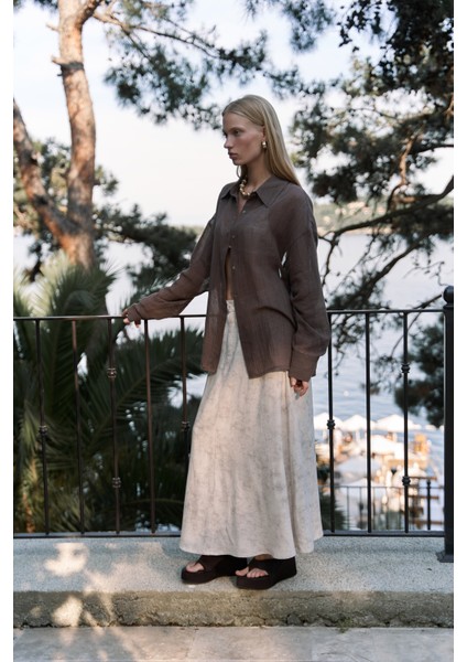 Garias Cepli Uzun Batik Desenli Bej Etek indirimleri