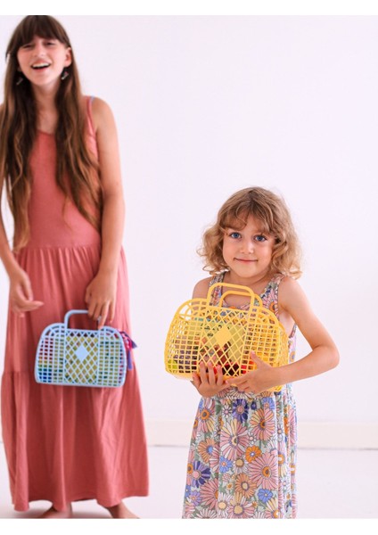 Retro Sepet Çanta-Sarı indirimleri