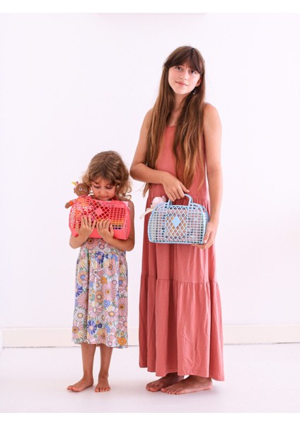 Retro Sepet Çanta-Mavi indirimleri