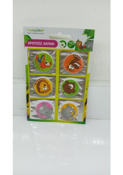 (Çocuk)Sivri Sinek Kovucu Mini Sticker 6 Lı Safari Figürlü