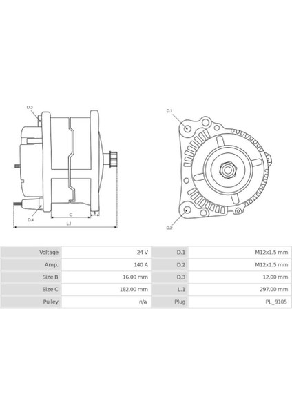 24V Alternatör Dinamo Bosch Tipi 140 A (L) (Sağ Ayak) indirimleri