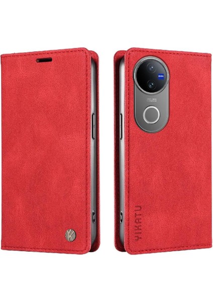 Vıvo V50 5g Kılıf Ile Uyumlu Manyetik Flip Telefon Kılıfı Katı (Yurt Dışından)