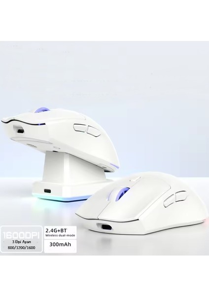WD139 Manyetik Şarjlı Bt+2.4ghz 1600DPI Ultra Hafif Şarjlı Kablosuz Oyuncu Mouse Oyuncu Faresi