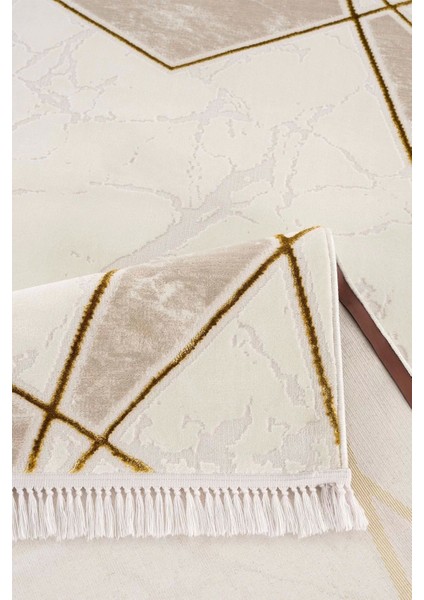 Efsun Modern Salon ve Oturma Odası Halısı - Krem Gold fırsatları
