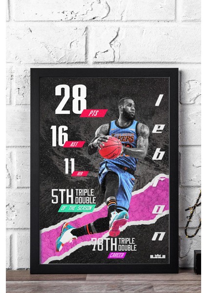 Lebron James Çerçeveli Tablo - Basketbol Nba Posteri Tablo