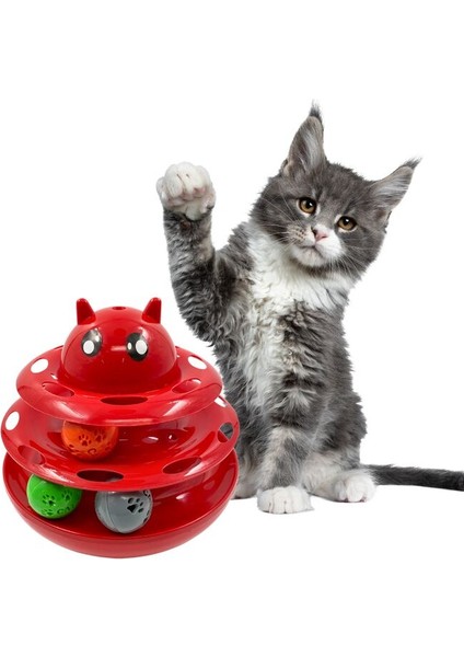 3 Katlı Kedi Oyuncağı Tower Of Tracks Eğitici Kedi Oyuncağı Interaktif Oyuncak Kedi Topları ve 3 Katlı Kedi Oyuncağı Kedi Oyalayıcı Oyuncak fırsatları