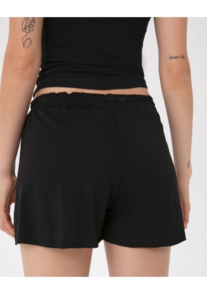 EcoVero Viskoz Lastikli Siyah Büzgülü Pijama Boxer fırsatları