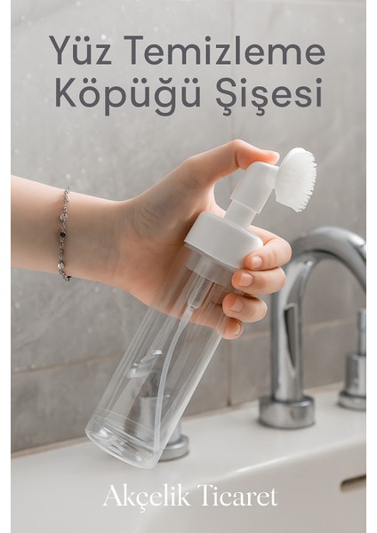Akçelikticaret - Yüz Masaj Aleti - Yüz Temizleme Köpüğü Şişesi