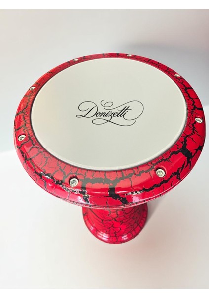 Profesyonel Mısır Darbuka Kırmızı Siyah Çatlak Desen - Kılıf Hediyeli