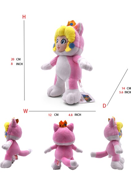 Mario Peluş Oyuncak Prenses Şeftali Bowser Koopera Jr Ludwig Roy Morton Wendy Raimi Iguillari Anime Peluş Karikatür Pelouche Bebek (Yurt Dışından)