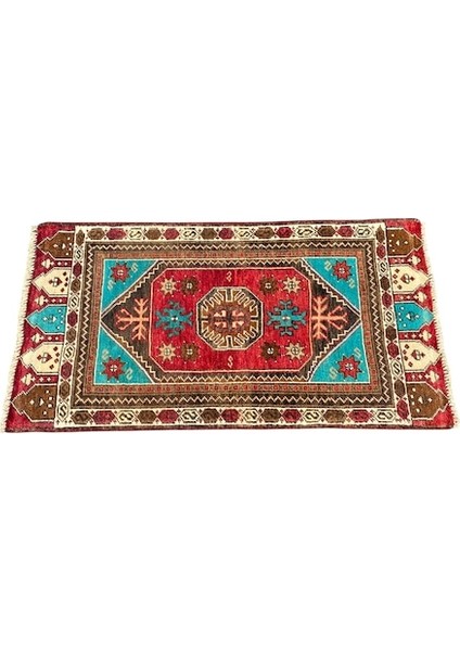 El Dokuma Vintage Küçük Halı 52X96 Renkli Yün Kök Boya Halı modelleri