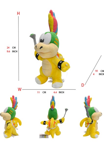Mario Peluş Oyuncak Prenses Şeftali Bowser Koopera Jr Ludwig Roy Morton Wendy Raimi Iguillari Anime Peluş Karikatür Pelouche Bebek (Yurt Dışından)