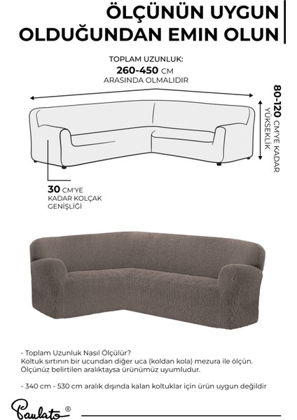 Lastikli Esnek ve Yıkanabilir L Köşe Koltuk Örtüsü Çekyat Kanepe Kılıfı - Kahverengi fırsatları