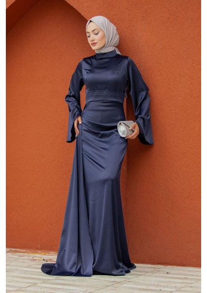 Asil Yan Kuyruk Saten Abiye-Laci