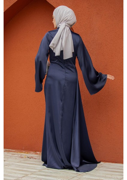 Asil Yan Kuyruk Saten Abiye-Laci modelleri