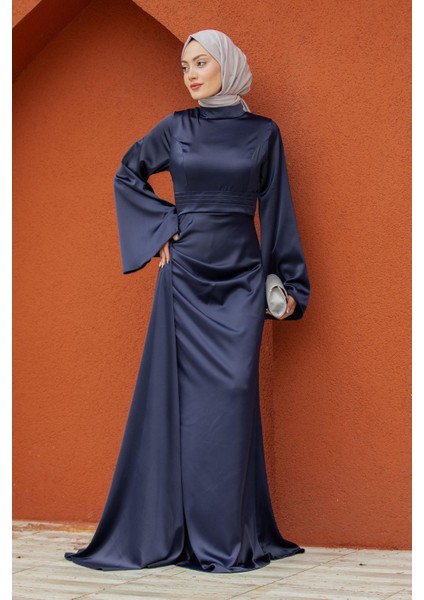 Asil Yan Kuyruk Saten Abiye-Laci fırsatları