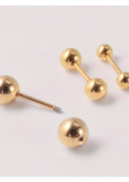 Top 3mm x 12MM x 1.2mm Altın Düz Bar Piercing