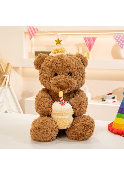 40CM Sevimli Doğum Günü Pastası Ayı Peluş Bebek Bebek Yastık Hediye (Yurt Dışından)