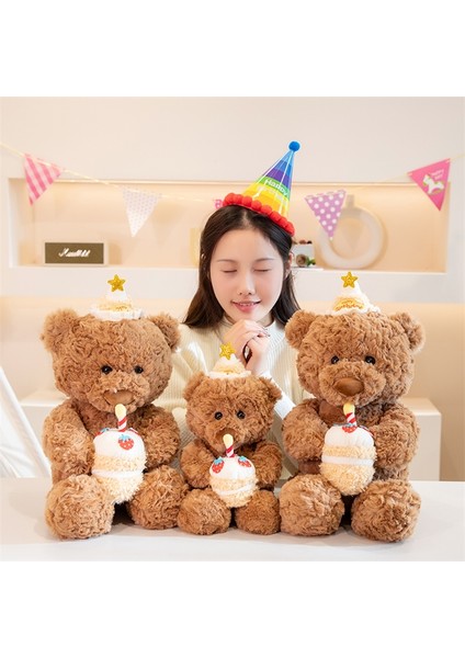 40CM Sevimli Doğum Günü Pastası Ayı Peluş Bebek Bebek Yastık Hediye (Yurt Dışından) fırsatları