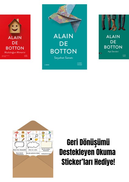 Mutluluğun Mimarisi + Seyahat Sanatı + Aşk Dersleri + Okuma Sticker'ları
