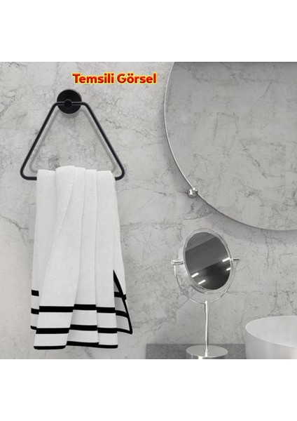 Banyo Mutfak Lavabo Üçgen Bez Havlu Askısı Siyah Paslanmaz Metal Vidalı Bez Havluluk Aparatı fırsatları