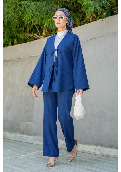 Mira Bürümcük Kumaş Tunik Pantolon Takım-Laci