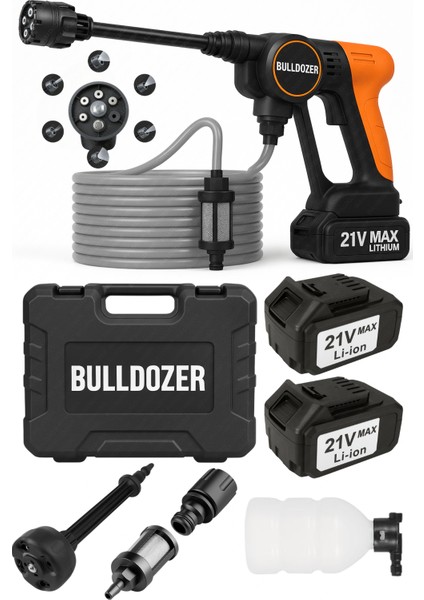 21V Akülü Basınçlı Yıkama Makinesi Çift Akülü Çantalı