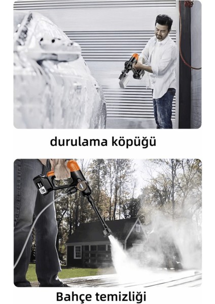 21V Akülü Basınçlı Yıkama Makinesi Çift Akülü Çantalı