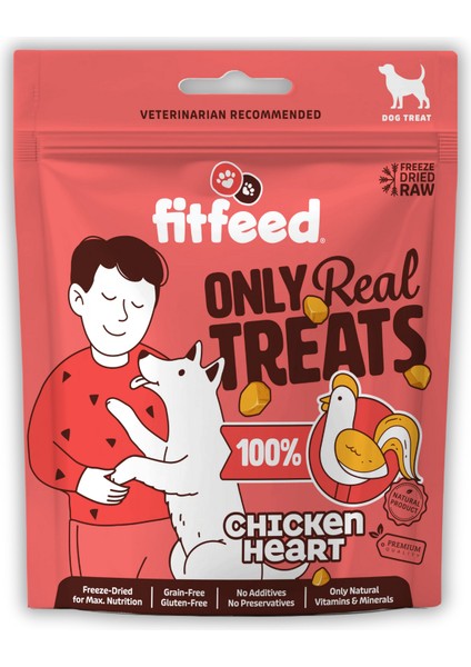 Freeze-Dried Çiğ Tavuk Yürek Köpek Ödülü 40g