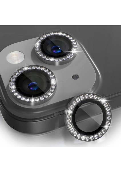 Apple iPhone 14 Parlak Kamera Lens Koruyucu Cam ve Çerçeve Kamera Koruma Lensi