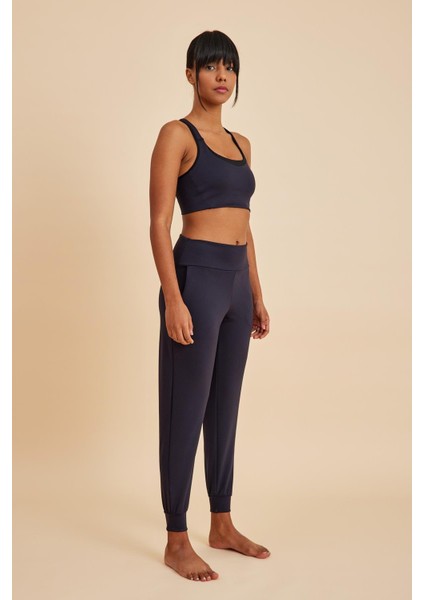 Sportive Siyah Light Touch Bilekten Lastikli Jogger Eşofman Alt