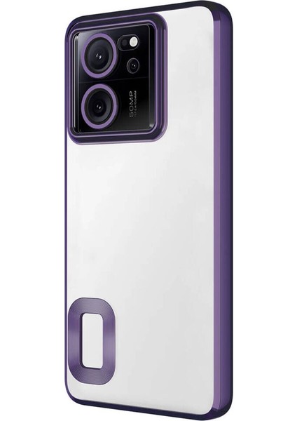 Xiaomi Mi 13T Pro Kılıf Kamera Lens Korumalı Şeffaf Renkli Logo Gösteren Parlak Kapak