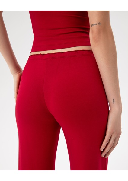EcoVero Viskoz Kırmızı Flare Pijama Pantolon fırsatları