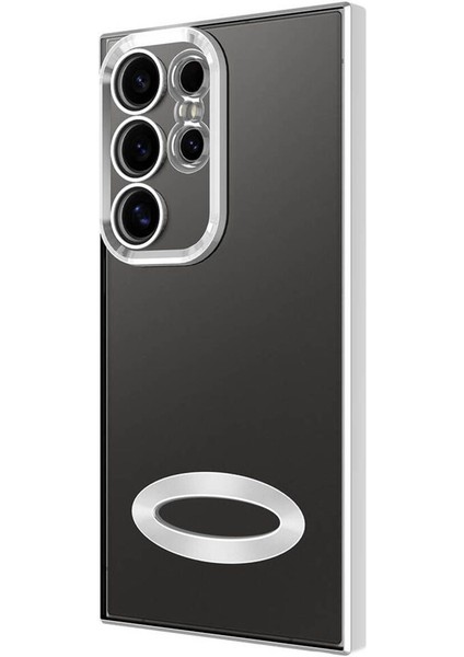 Samsung Galaxy S24 Ultra Kılıf Kamera Lens Korumalı Şeffaf Renkli Logo Gösteren Parlak Kapak