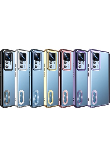 Xiaomi Mi 12T Pro Kılıf Logo Gösteren Parlak Kenarlı Kamera Lens Korumalı Şeffaf Omega Silikon Kapak fiyatları