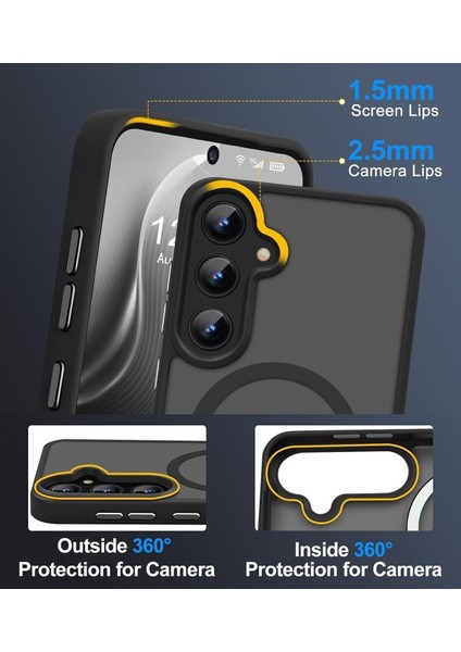 Samsung Galaxy S24 Kılıf Kamera Çıkıntılı Magsafe Şarj Destekli Yumuşak Kenarlı Mat Kapak