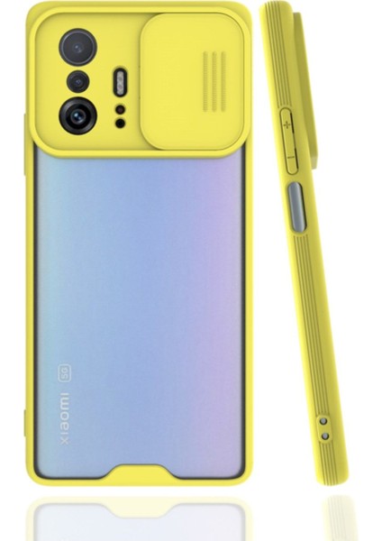 Xiaomi Mi 11T Pro Uyumlu Sürgülü Ultra Ince Renkli Kamera Korumalı Koruyucu Kılıf