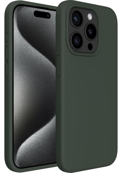 Apple iPhone 15 Pro Kılıf Kadife Lansman Soft Yumuşak Liquid Silikon Kamera Korumalı Kapak