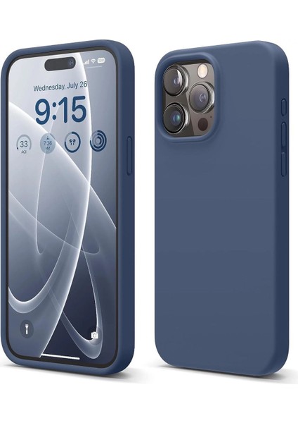 Apple iPhone 15 Pro Kılıf Kadife Lansman Soft Yumuşak Liquid Silikon Kamera Korumalı Kapak