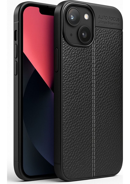Apple iPhone 14 Kılıf Rugan Armor Deri Görünümlü Parmak İzi Yapmaz Dayanıklı Niss Silikon Kapak