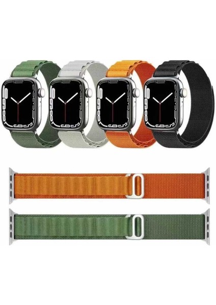 Apple Apple Watch 10/11/9/8/7/6/5/4/3/SE/ULTRA/HK/PRO/MAX 49MM 46MM 45MM 44MM 42MM Renkli Dikişsiz Kumaş Alpine Loop Kordon