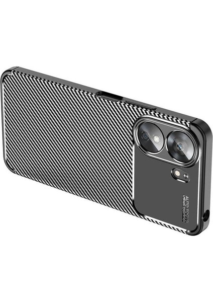 Xiaomi Redmi 13C Kılıf Kamera Çıkıntılı Karbon Fiber Desenli Renk Atmaz Koruyucu Kapak
