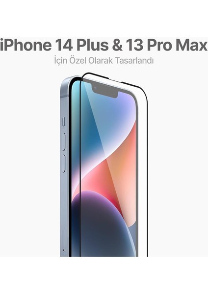 Apple iPhone 13 Pro Max Uyumlu Kolay Uygulama Aparatlı Siyah Çerçeveli Tam Kapatan Cam Ekran Koruyucu modelleri