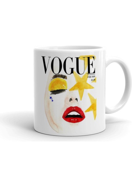 Vogue Magazin Dergisi Ithal Porselen Seramik Kupa Bardak